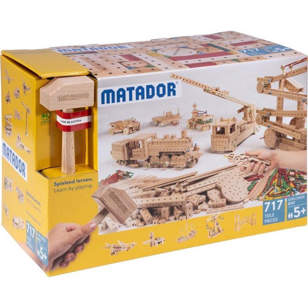 Explorer E717 Byggesett 902 Deler I 100 Prosent Østerriksk Treverk Matador For Barn 5 År Og Opp Hammer Og Tang 71 Ideer-Matador-Kvalitetstid AS
