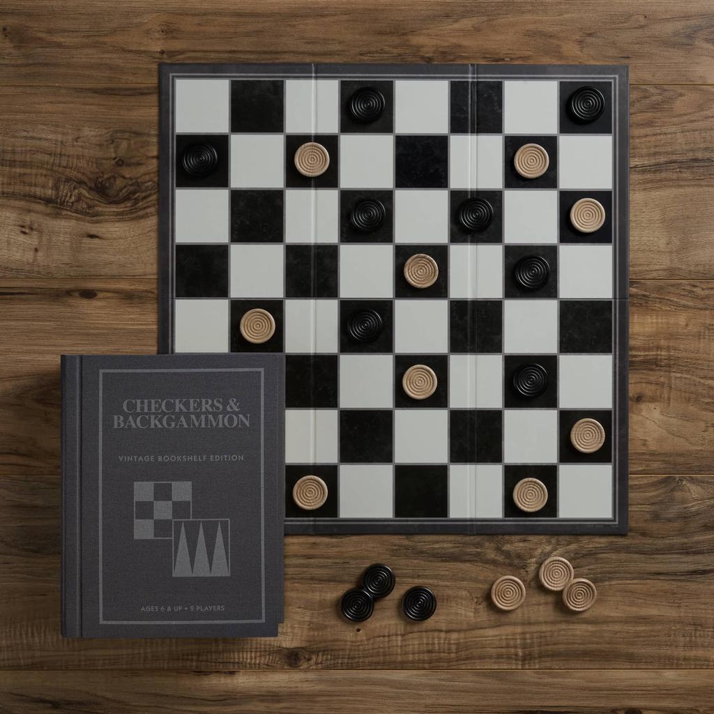 Checkers & Backgammon Vintage Bookshelf Edition-WS Game Company-Kvalitetstid AS