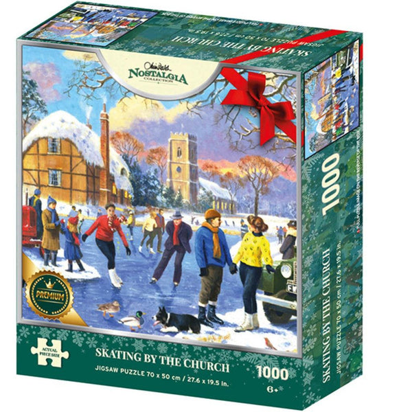 Puslespill | Skating By The Church | Nostalgia Christmas Edition | 1000-Puslespill-Kidicraft-Kvalitetstid AS