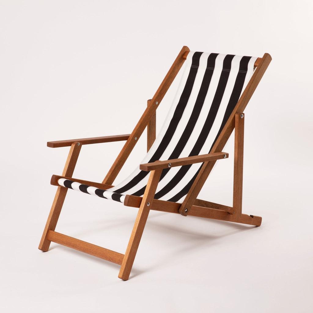 Fluktstol m/armlener | Bomull-Fluktstoler-Southsea Deckchairs-PCBLKWHT-Kvalitetstid AS
