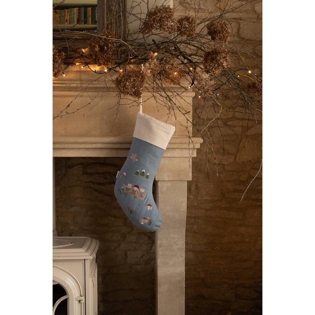 Julestrømpe Økologisk Bomull Vattert Stor Små Ugler Avery Row-Avery Row-Kvalitetstid AS
