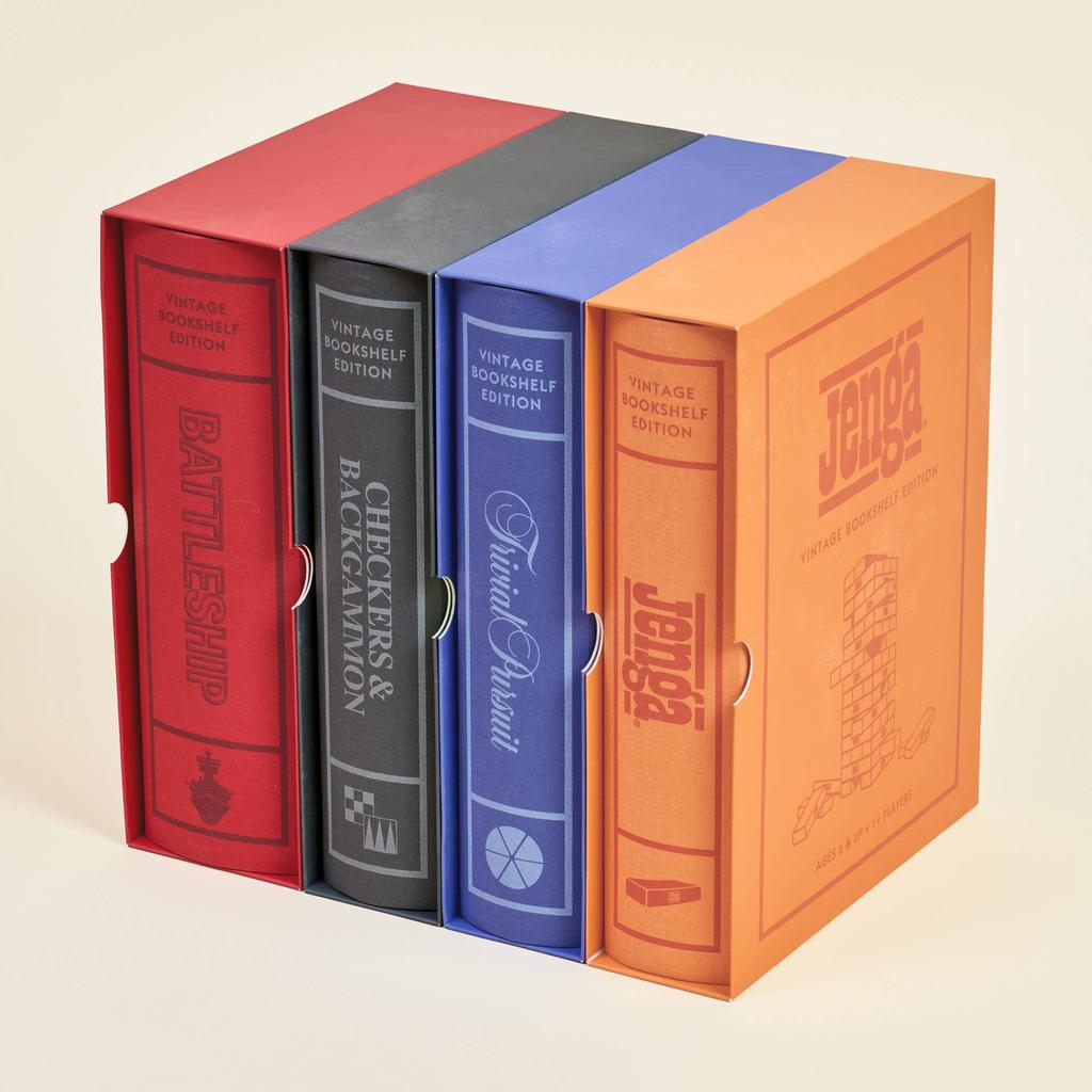 4-Pack Vintage Bookshelf Assortment of Classic Board Games-WS Game Company-Kvalitetstid AS