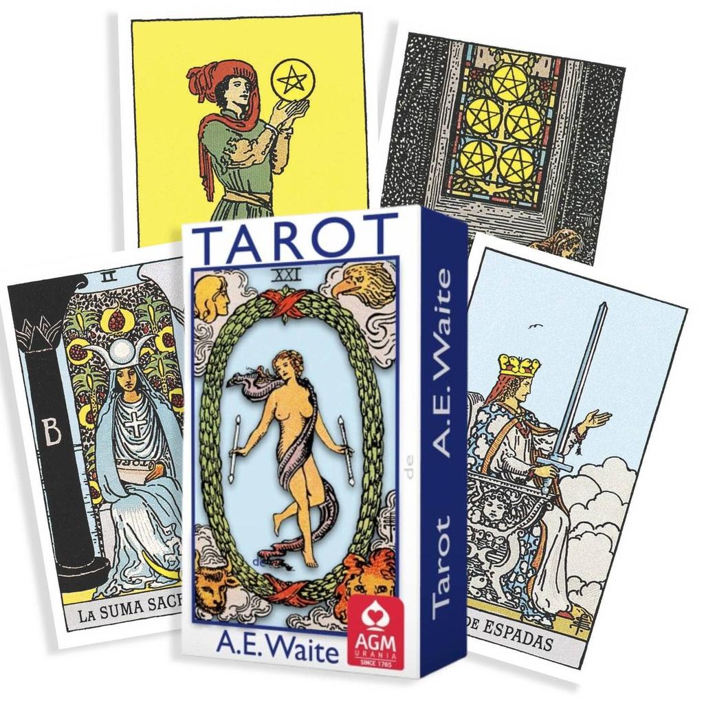 Tarotkort Waite Blue Edition For Tarotentusiaster Og Nybegynnere Cardshouse 78 Kort 32 Sider Bok Foldet Eske-Kortstokker-Cardshouse-Kvalitetstid AS