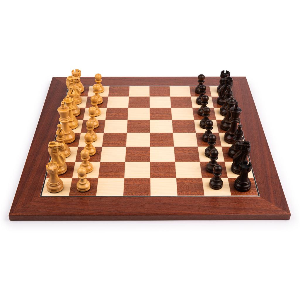 Sjakksett | Mahogni Deluxe | 50x50 cm-Sjakk-Ferrer-Kvalitetstid AS