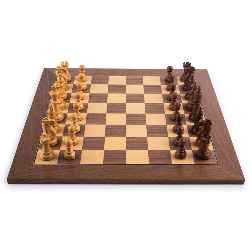 Sjakksett | Valnøtt Deluxe | 50x50 cm-Sjakk-Ferrer-Kvalitetstid AS