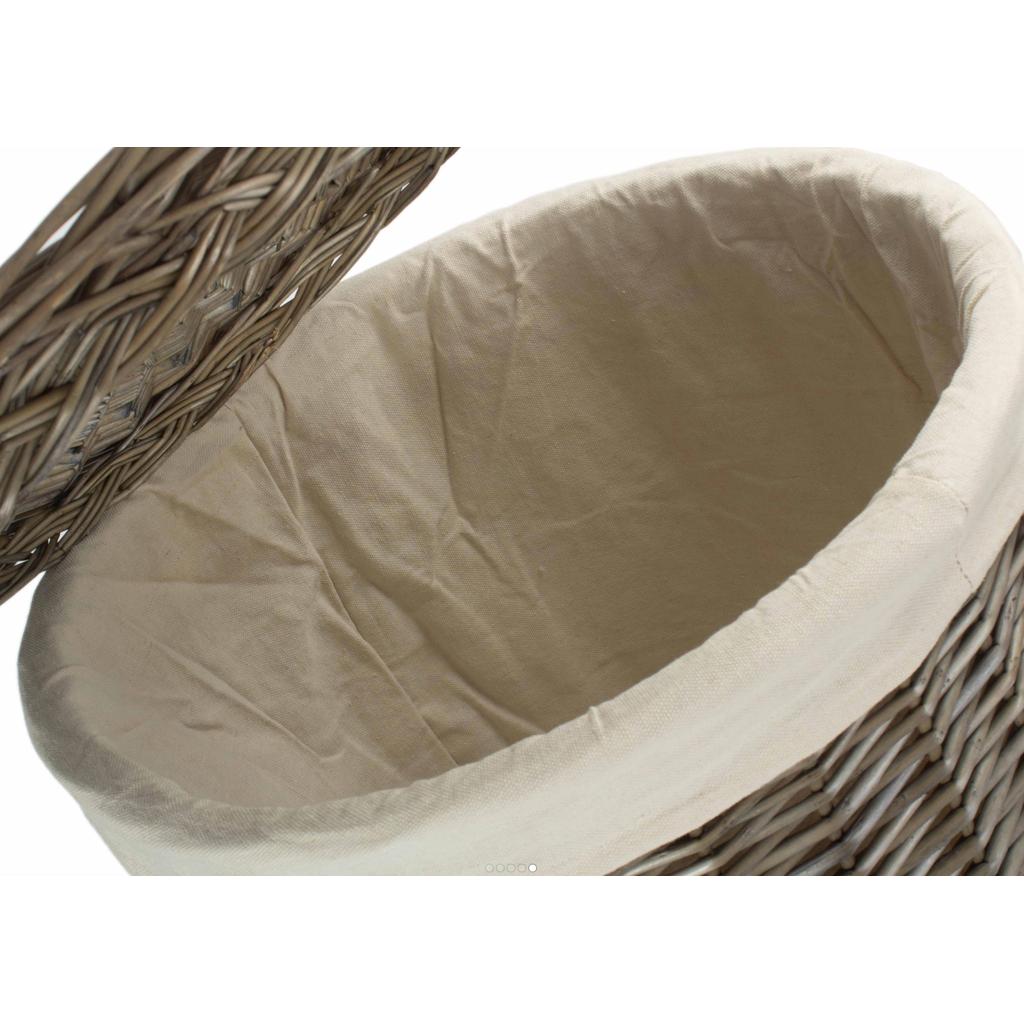 Skittentøyskurv | Rund m/hvitt innerfôr | Antique Wash | Stor-Willow Direct-Kvalitetstid AS