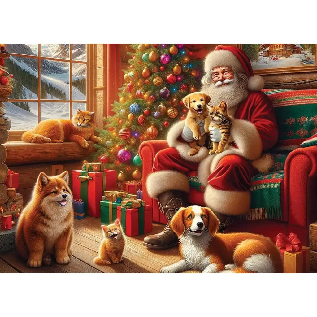 Santa Og Venner Puslespill og Julepynt For Hjemmet-Wooden City-Kvalitetstid AS