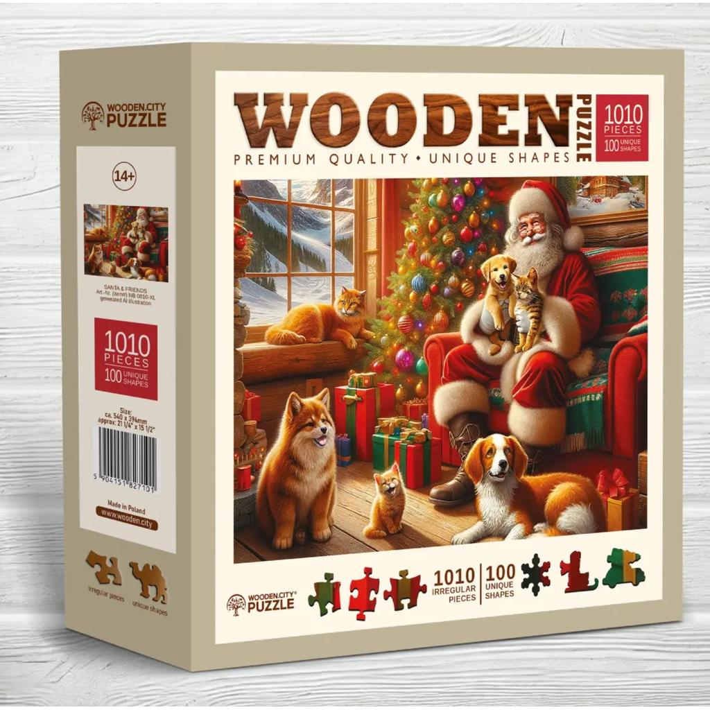 Santa Og Venner Puslespill og Julepynt For Hjemmet-Wooden City-Kvalitetstid AS