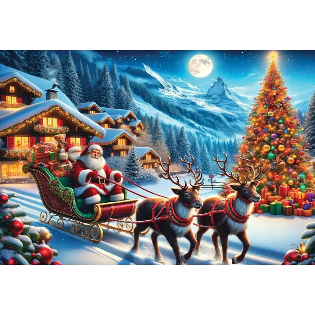 Wooden City Julepuslespill Santa Claus Nostalgisk Familiekos-Wooden City-Kvalitetstid AS