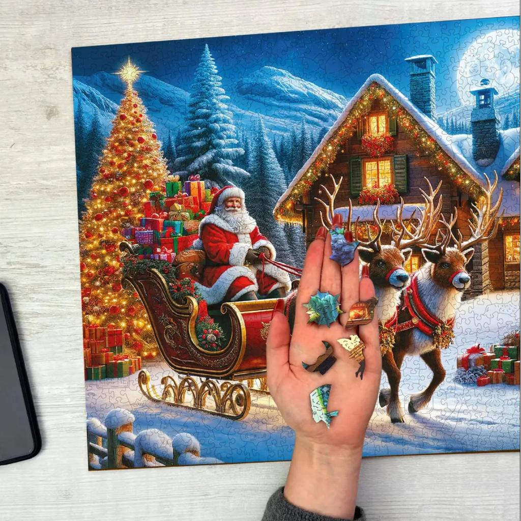 Wooden City Julepuslespill Santa Claus Nostalgisk Familiekos-Wooden City-Kvalitetstid AS