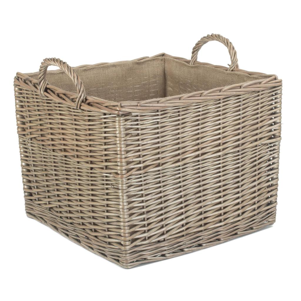 Vedkurv Flettet Foret 42 x 42 x 34 cm Willow Direct-Willow Direct-Kvalitetstid AS