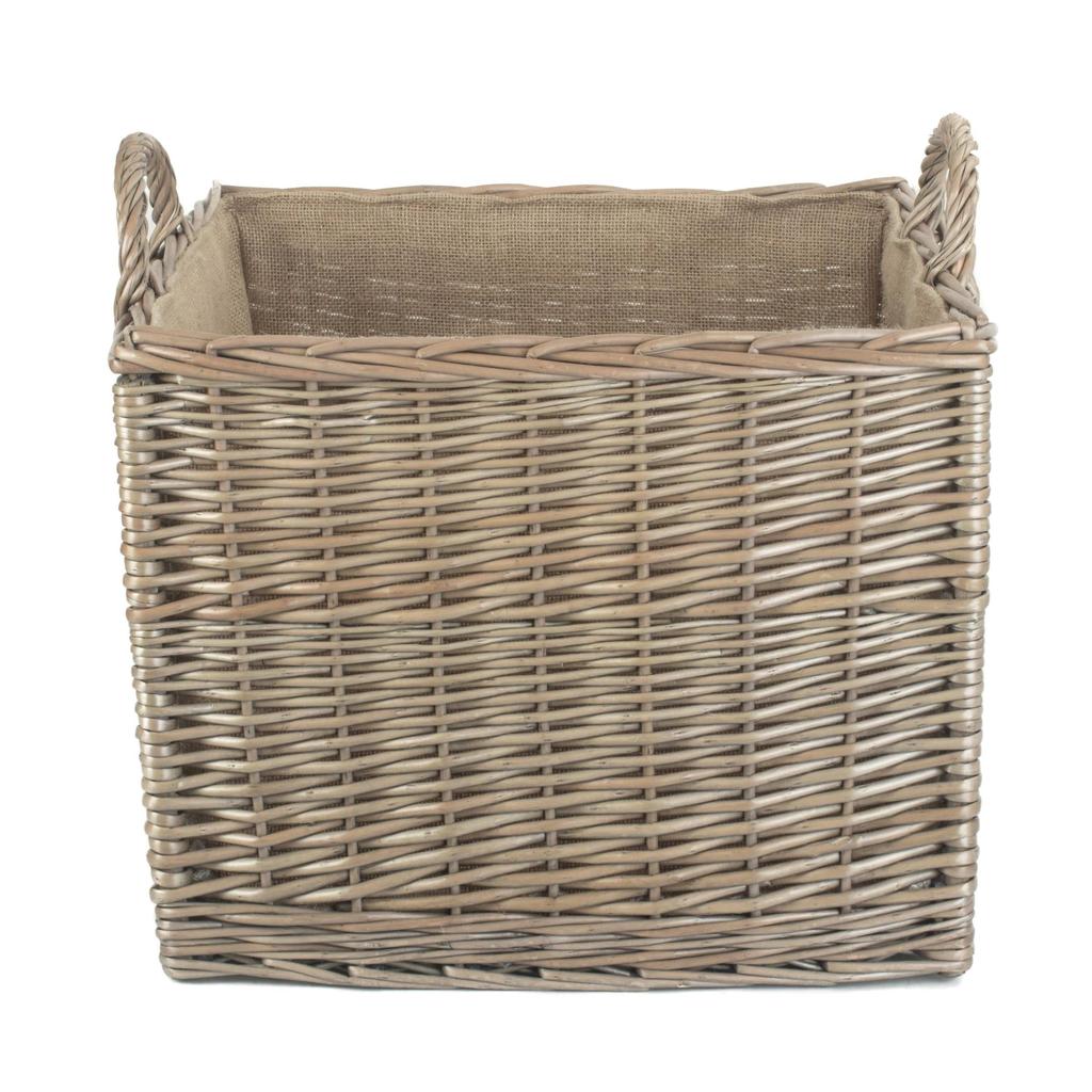 Vedkurv Flettet Foret 42 x 42 x 34 cm Willow Direct-Willow Direct-Kvalitetstid AS
