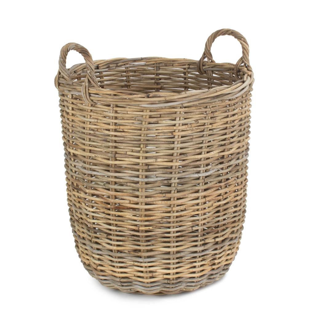 Vedkurv Kubu Grå Rotting Medium 48 cm Rund Willow Direct-Willow Direct-Kvalitetstid AS