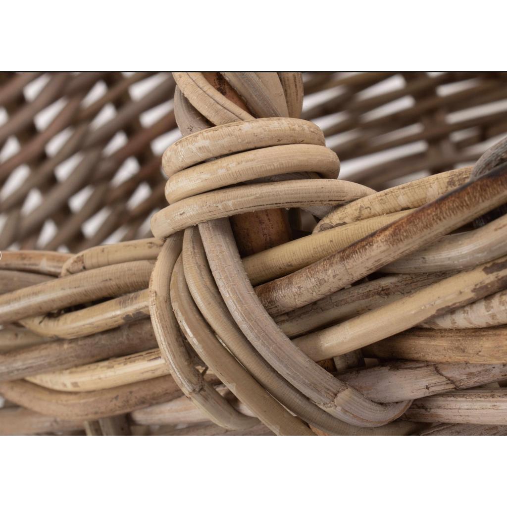 Markedskurv Rattan Grå 52x52x45 cm Med Tauhåndtak Willow-Willow Direct-Kvalitetstid AS