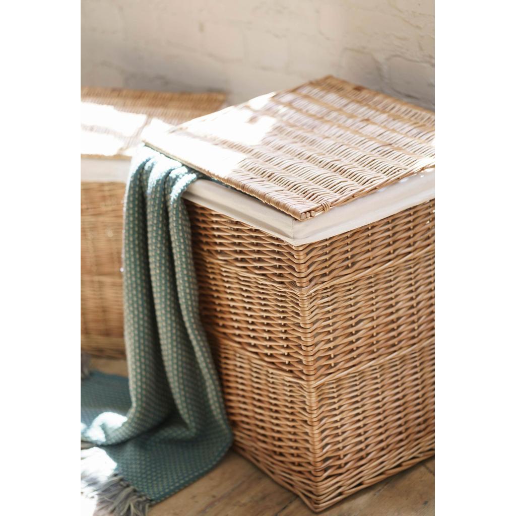 Stor Kvadratisk Vaskekurv Med Hvit Fôr 46x61 Willow Direct-Willow Direct-Kvalitetstid AS