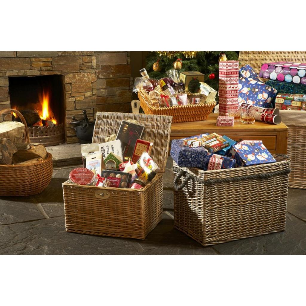 Vaskekurv I Pil Med Hvitt Fôr Og Lok 58x38x38 WillowDirect-Willow Direct-Kvalitetstid AS