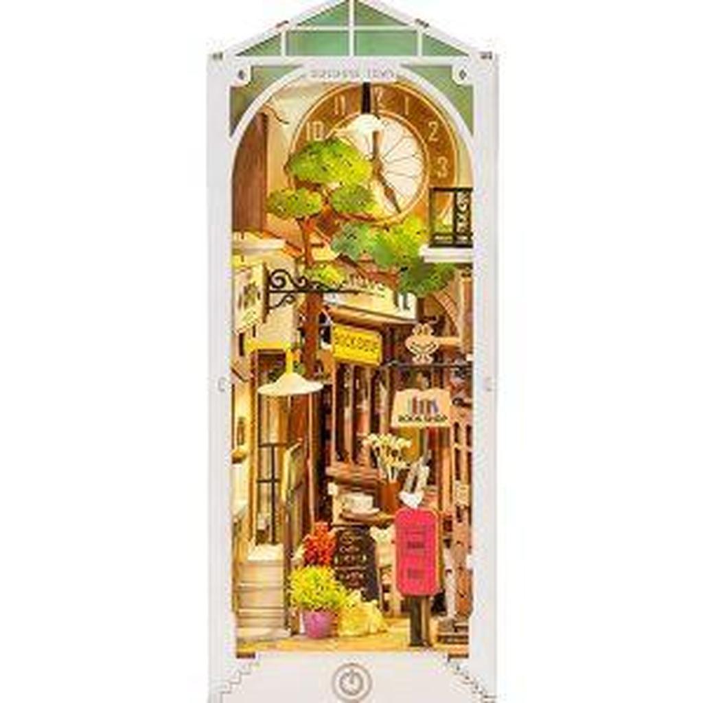 DIY Boknook Sunshine Town Minihus Til Bokhylle For Hobbyentusiaster Med 246 Plywooddeler Kvalitetstid-Robotime-Kvalitetstid AS