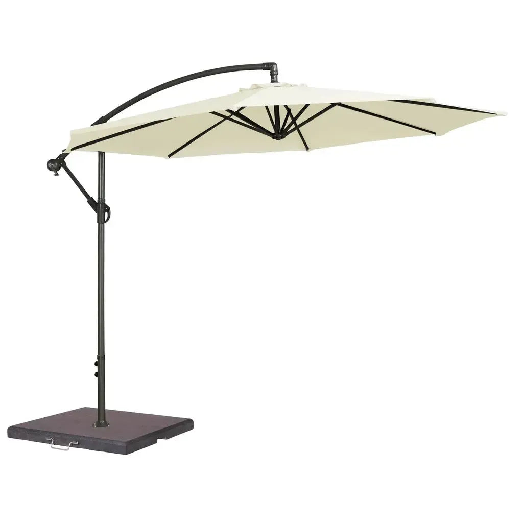 Parasoll Sidearm Aluminium 3 m Rund Stor UHP inkl 50 kg fot | Alexander Rose | Alexander Rose