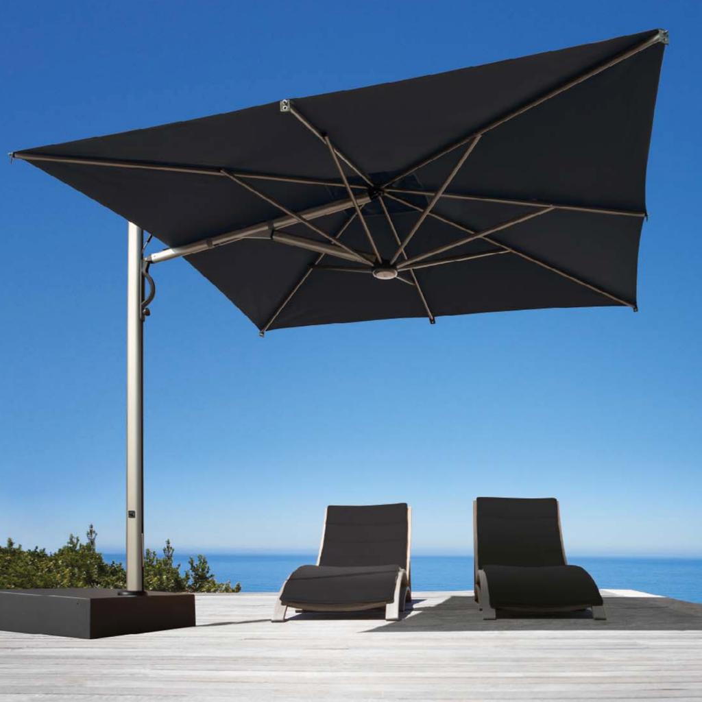 Parasoll Astro | m/sidearm-Parasoller-Scolaro-3x3-Natur-Titanium-Kvalitetstid AS