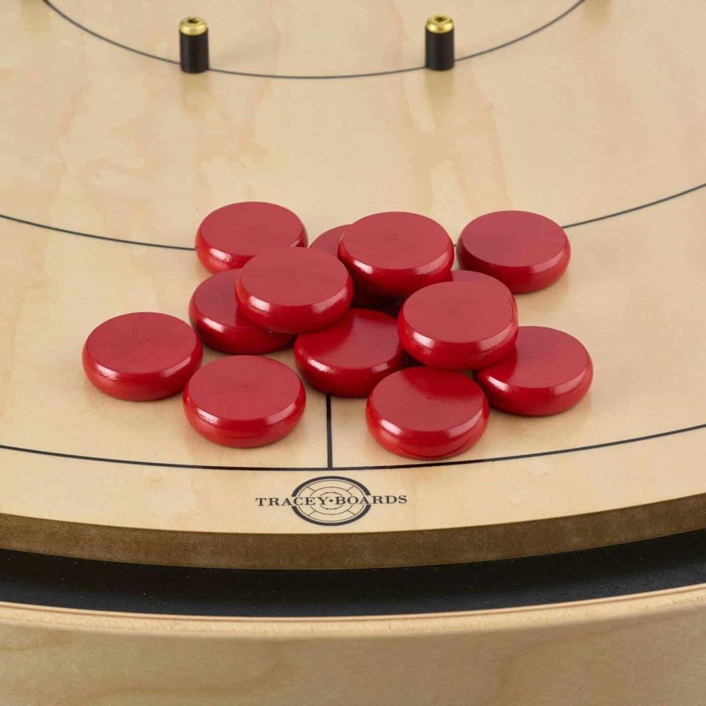 Crokinole - ekstrabrikker-Crokinole tilbehør-Tracey Boards-Rød-Kvalitetstid AS