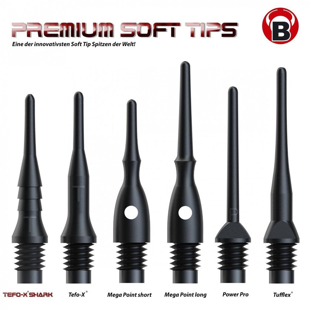 BULL'S Tefo-X Shark soft tips - 100 stk-Sport-Bull's-sort-Kvalitetstid AS