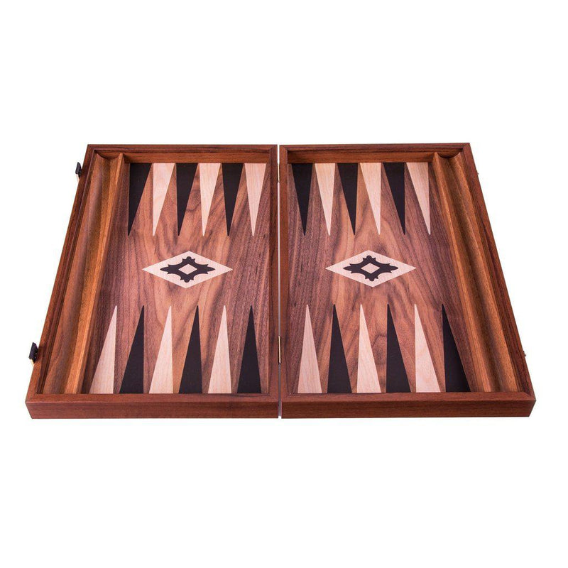 WALNUT REPLICA WOOD Backgammon-Bordspill-Manopoulos-Large-Kvalitetstid AS