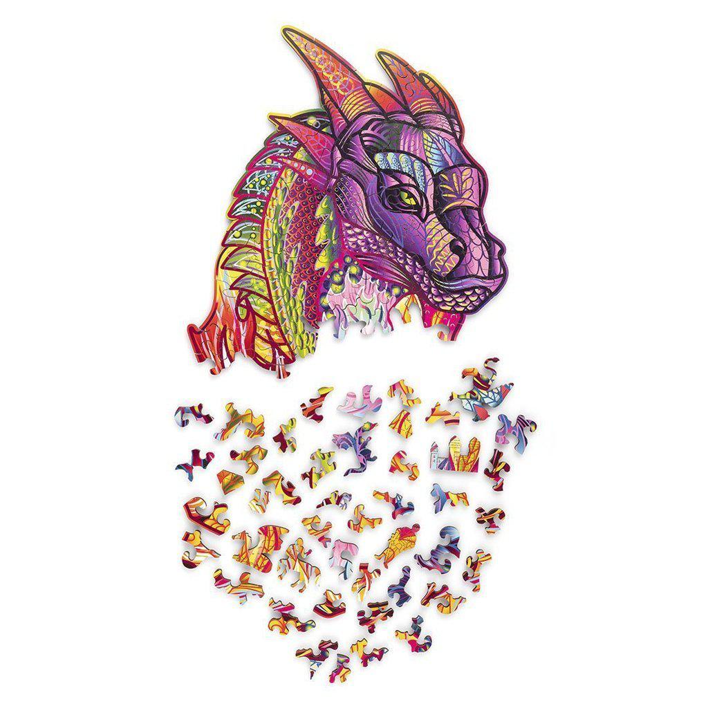 Wizard Dragon - wooden colorful puzzle by WoodTrick.