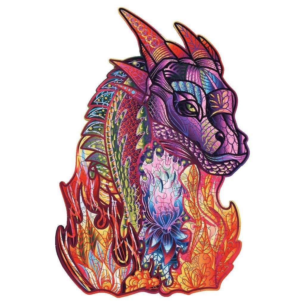 Wizard Dragon - wooden colorful puzzle by WoodTrick.