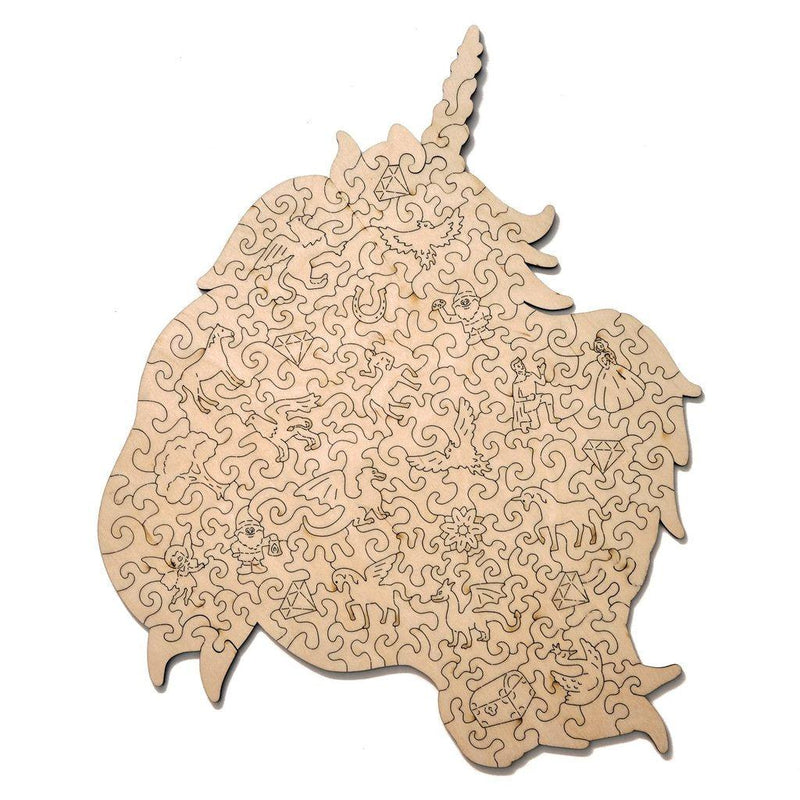 Sparkle Unicorn - wooden colorful puzzle by WoodTrick.
