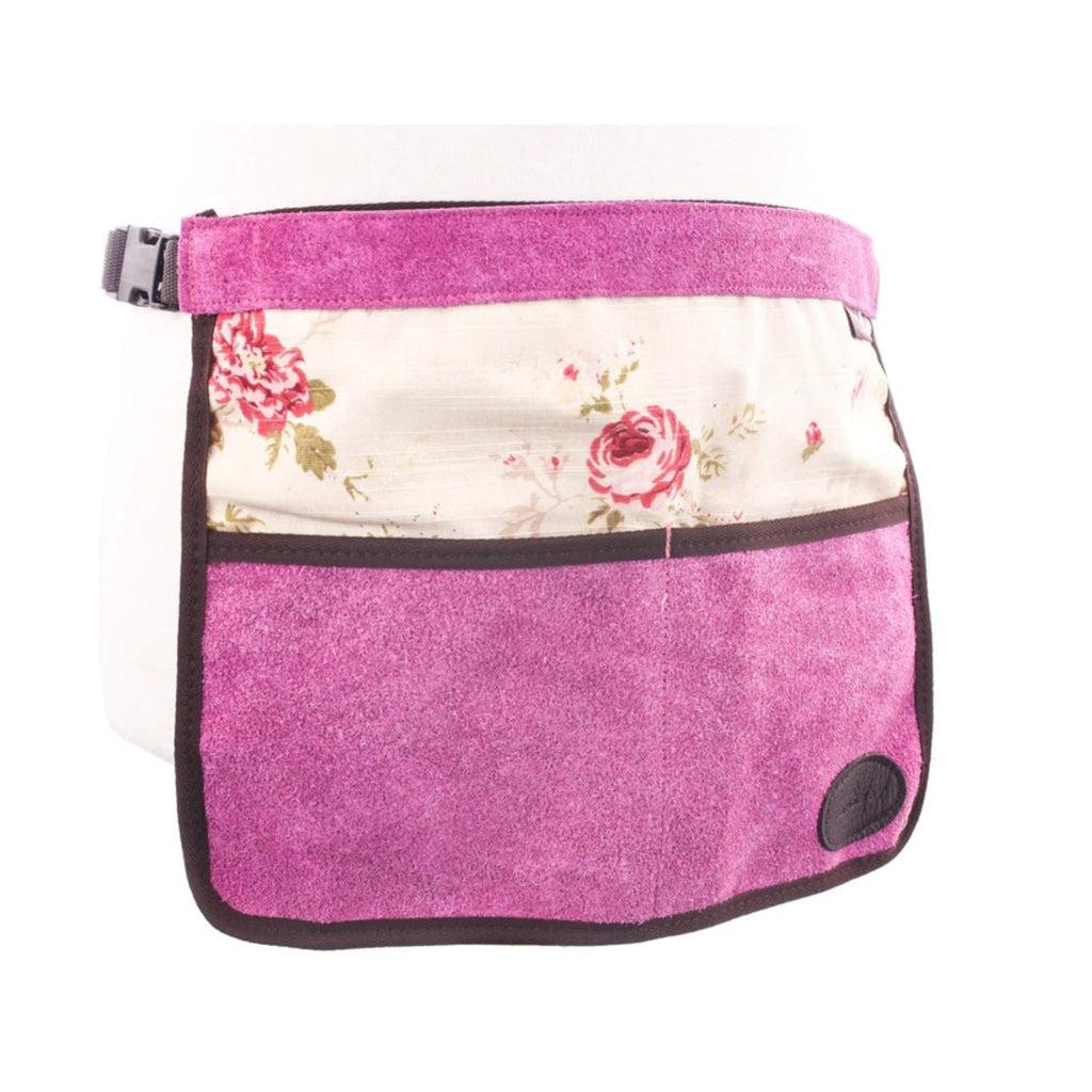 Forkle | arbeidsforkle - Kort - Semsket skinn - blomstermønster-Forklær-Bradleys The Tannery-Rosa-Kvalitetstid AS