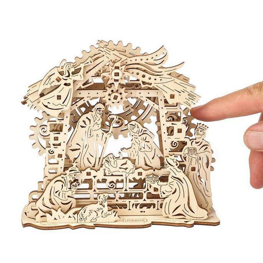 Julekrybbe Klassisk | Mekanisk 3-D byggesett-Byggesett-Ugears-Kvalitetstid AS