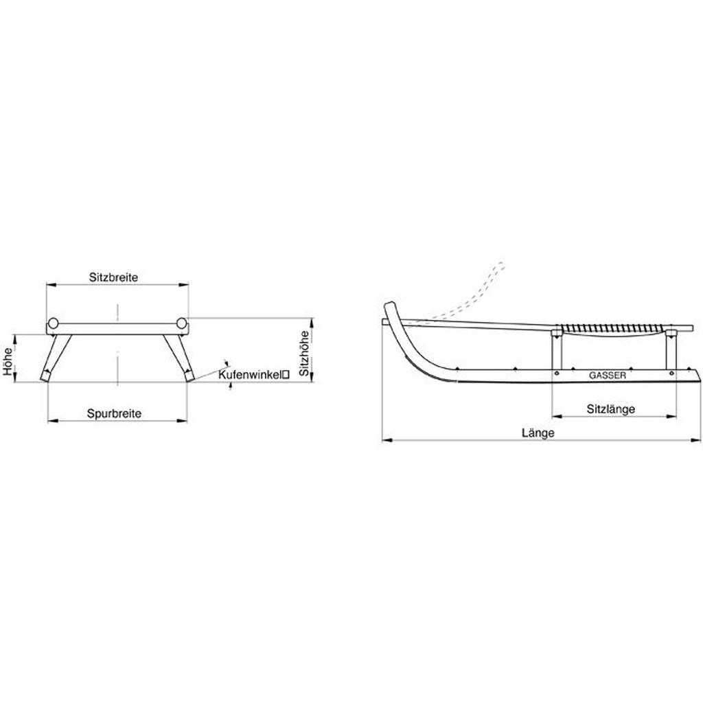 Kjelke i tre | Racing Rodel | En-seter -120 cm-Gasser-Kvalitetstid AS