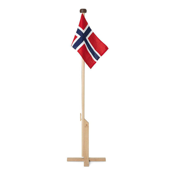 Luksus flaggstang i eik - norske flagg - ekte flaggduk - 180 cm-Flaggstenger-Langkilde & Søn-Kvalitetstid AS