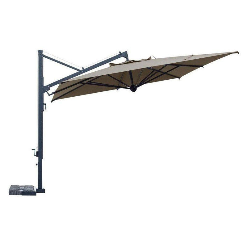 Parasoll Galileo Dark | m/sidearm-Sidestilte parasoller-Scolaro-3x3-Natur-Med volanger-Kvalitetstid AS