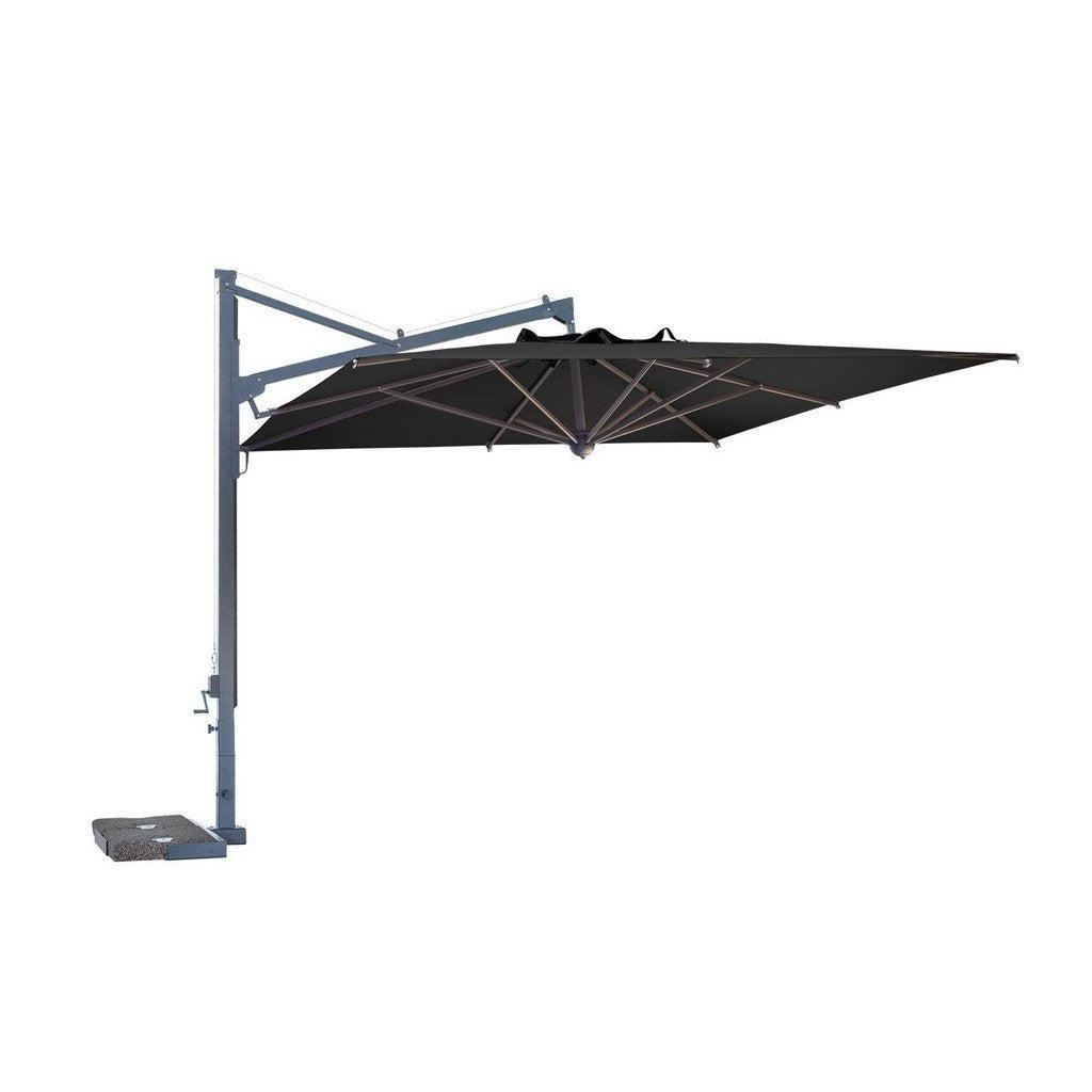 Parasoll Galileo Dark | m/sidearm-Sidestilte parasoller-Scolaro-3x3-Natur-Med volanger-Kvalitetstid AS