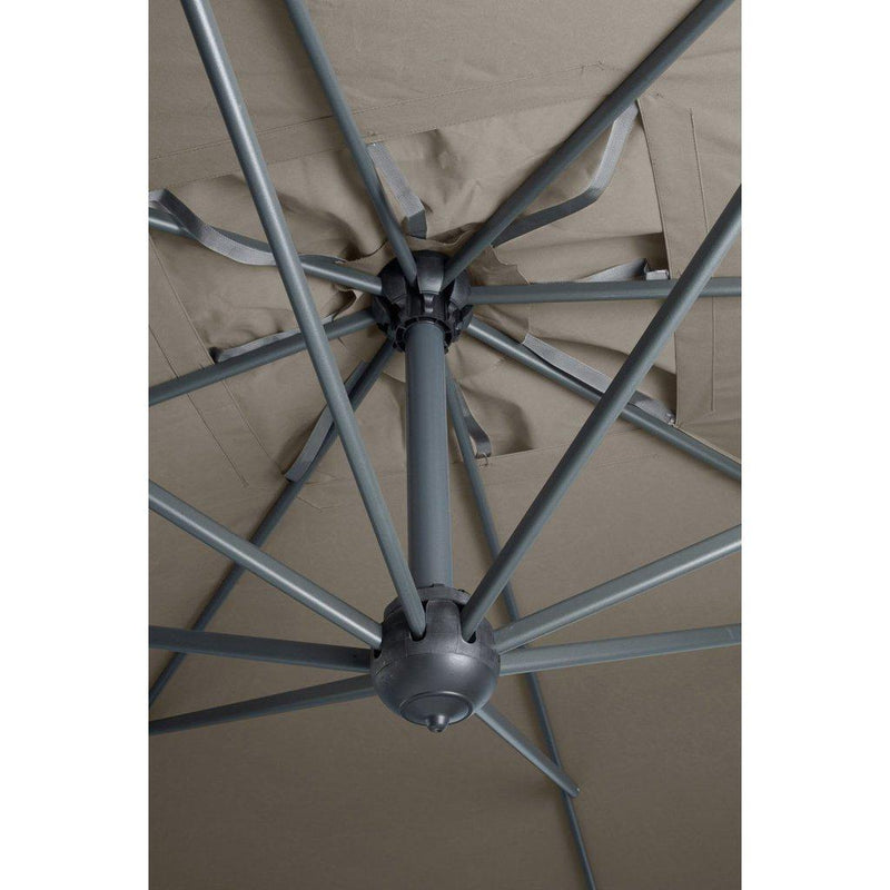 Parasoll Galileo Maxi 4x4 meter | m/sidearm | Dark / White-Sidestilte parasoller-Scolaro-Dark-Natur-Med volanger-Kvalitetstid AS