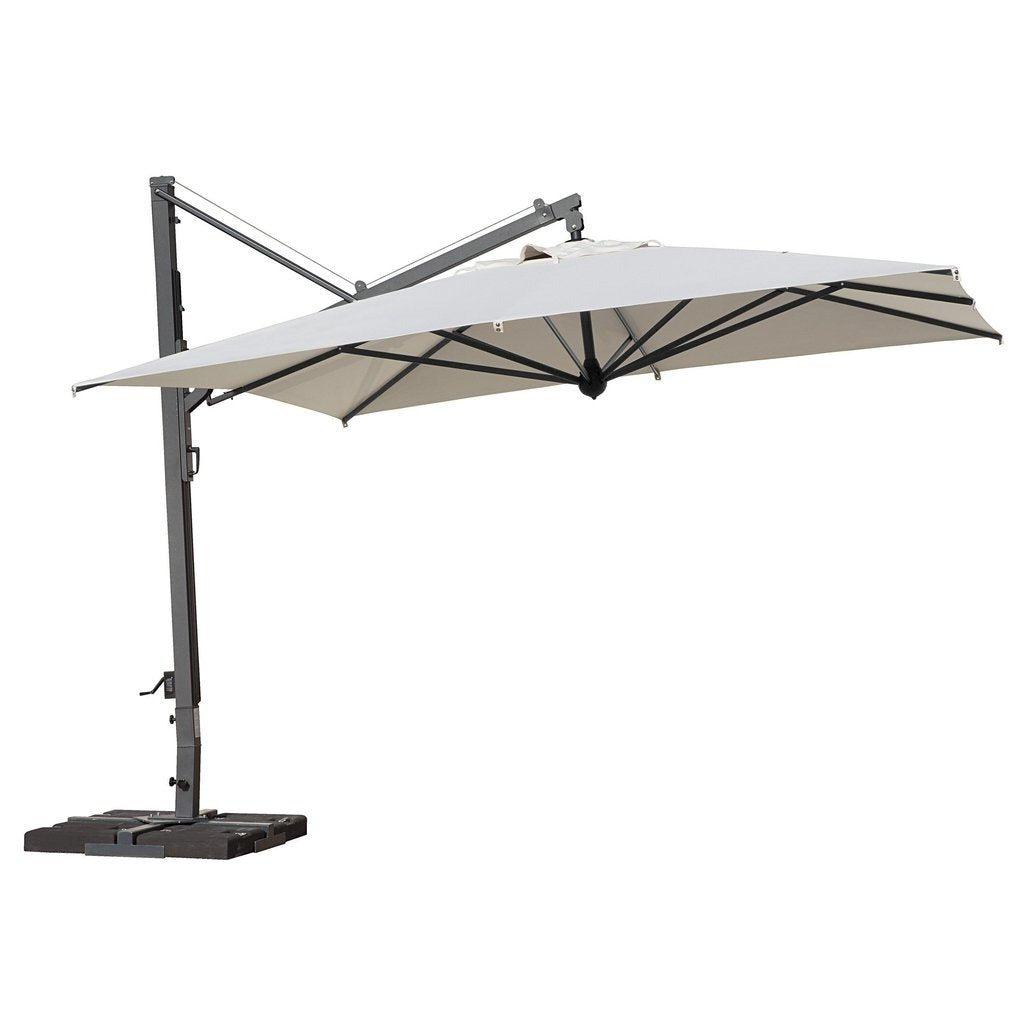 Parasoll Galileo Maxi 4x4 meter | m/sidearm | Dark / White-Sidestilte parasoller-Scolaro-Dark-Natur-Med volanger-Kvalitetstid AS