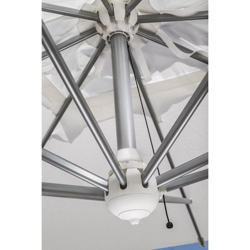 Parasoll Galileo inox | m/sidearm-Sidestilte parasoller-Scolaro-3x3-Natur-Med volanger-Kvalitetstid AS