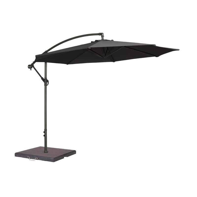 Parasoll med sidearm | 3m-Sidestilte parasoller-Alexander Rose-Svart-Kvalitetstid AS