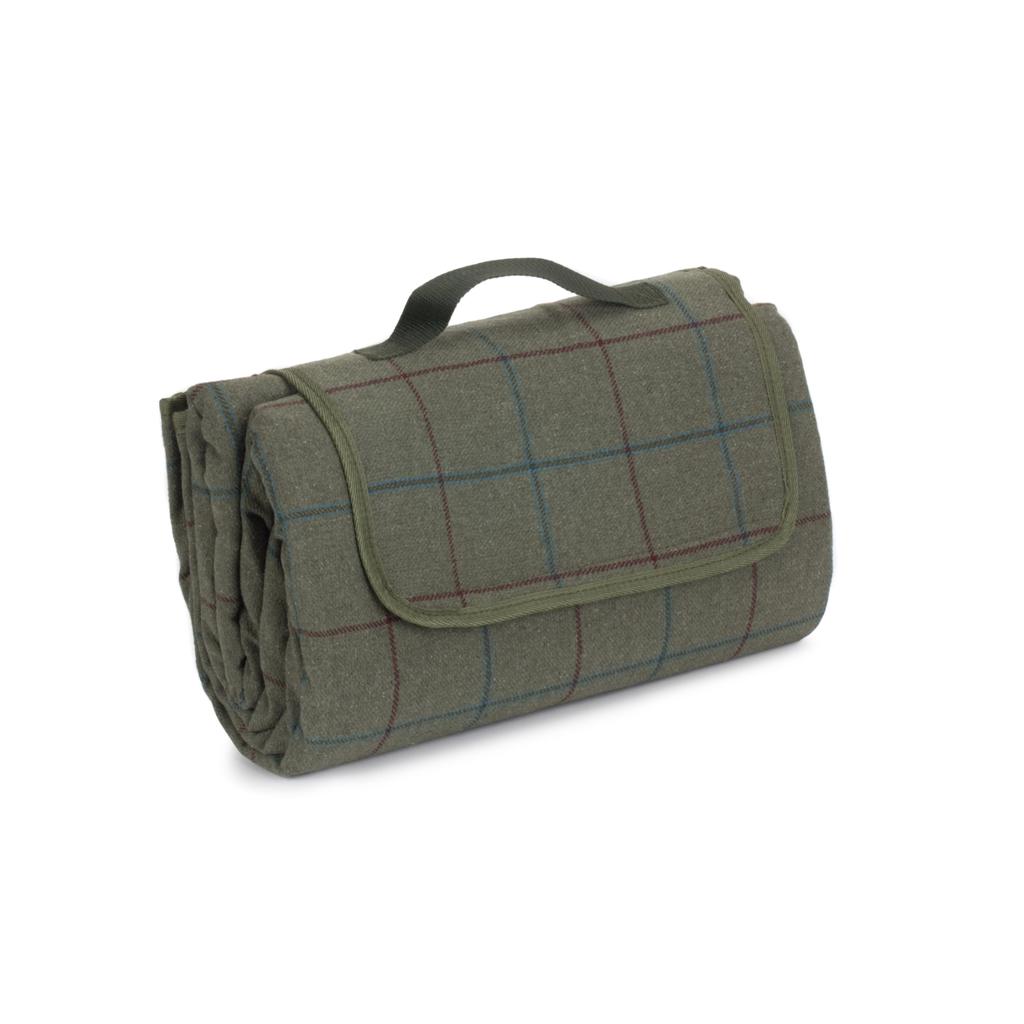Picnic-teppe i grønn tweed-Piknikkurver-Willow Direct-Kvalitetstid AS