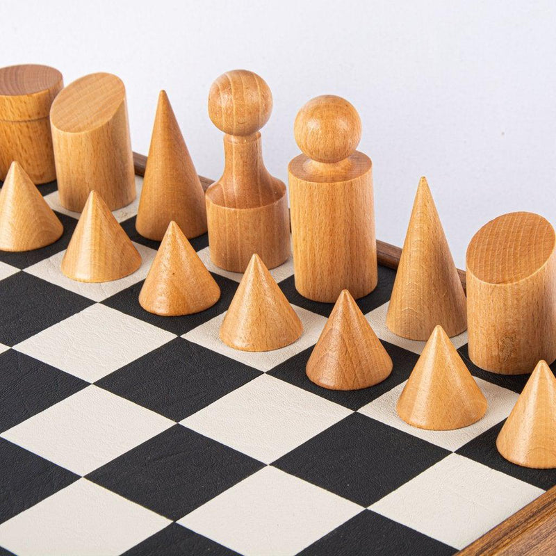 BAUHAUS STYLE Black & White Chess set 40x40cm (Medium) with chessmen 8.5cm King-Bordspill-Manopoulos-Medium-Kvalitetstid AS