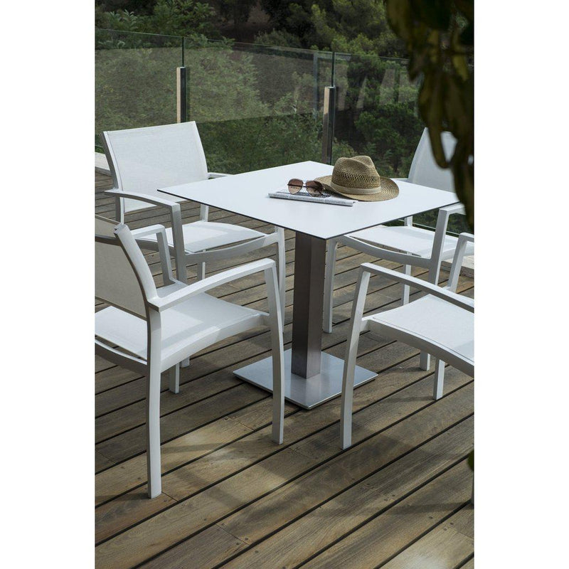 Spisebord | Capri-Utemøbler-Balliu-70x70-Blank: Aluminium-WHITE-Kvalitetstid AS