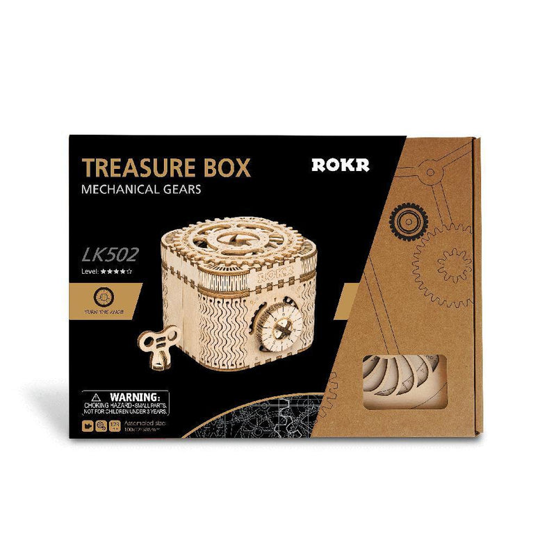 Treasure box | Skrin av tre med kodelås-Byggesett-Robotime-Kvalitetstid AS