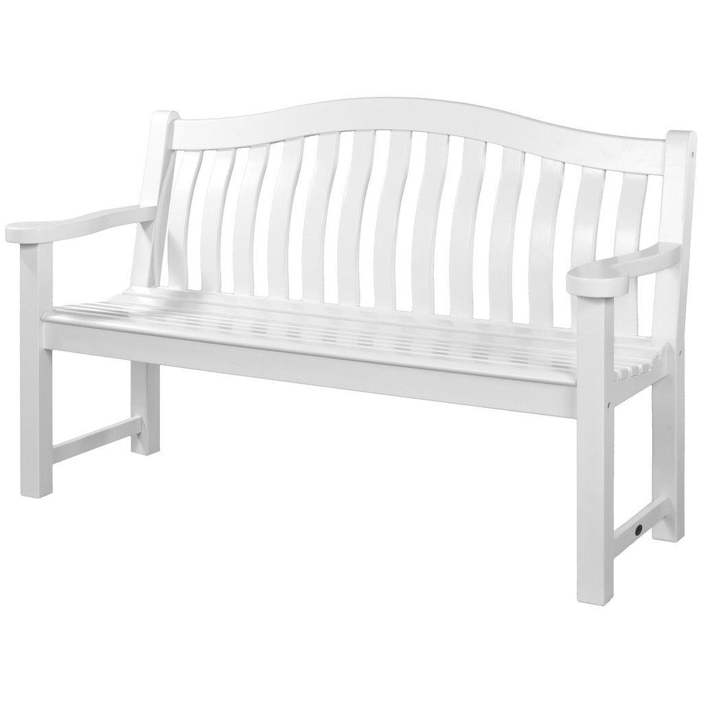 Utebenk hvitmalt Turnberry | 1,5 m-Utemøbler-Alexander Rose-Kvalitetstid AS