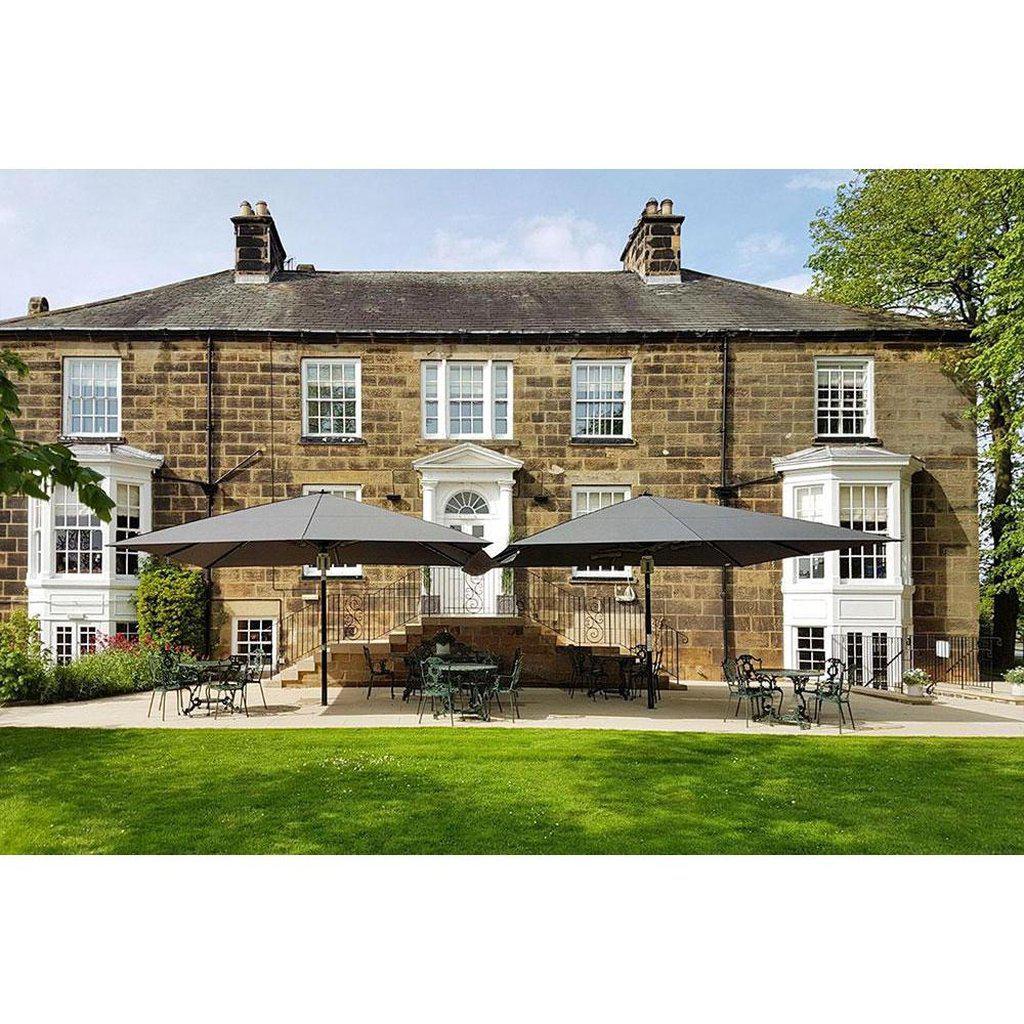 Parasoll Type T - "The Classic" | Midtstilt stang-Parasoller-Uhlmann-Ø3-Hvit-Uten volanger-Kvalitetstid AS