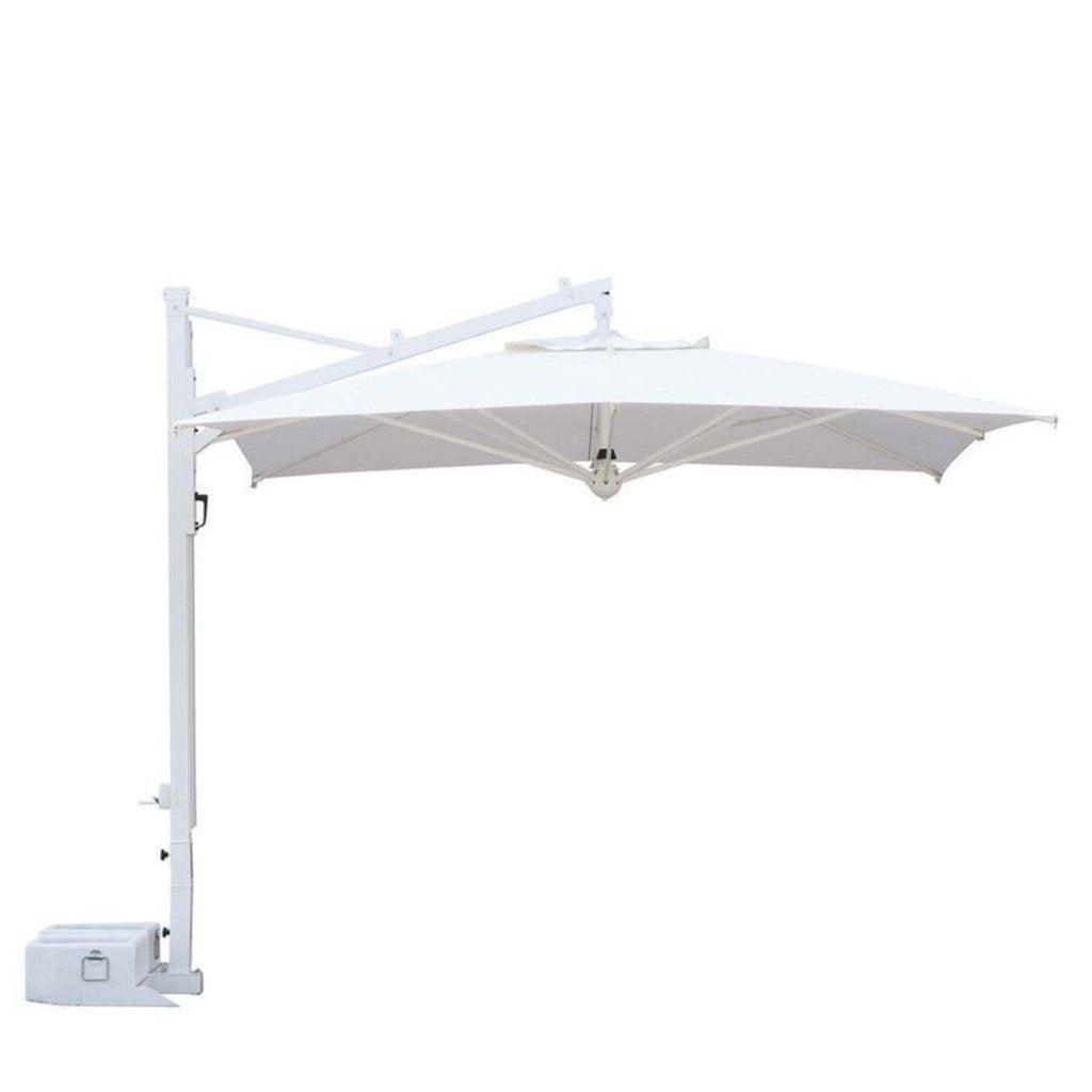 Parasoll Galileo White | m/sidearm-Sidestilte parasoller-Scolaro-3x3-Natur-Med volanger-Kvalitetstid AS