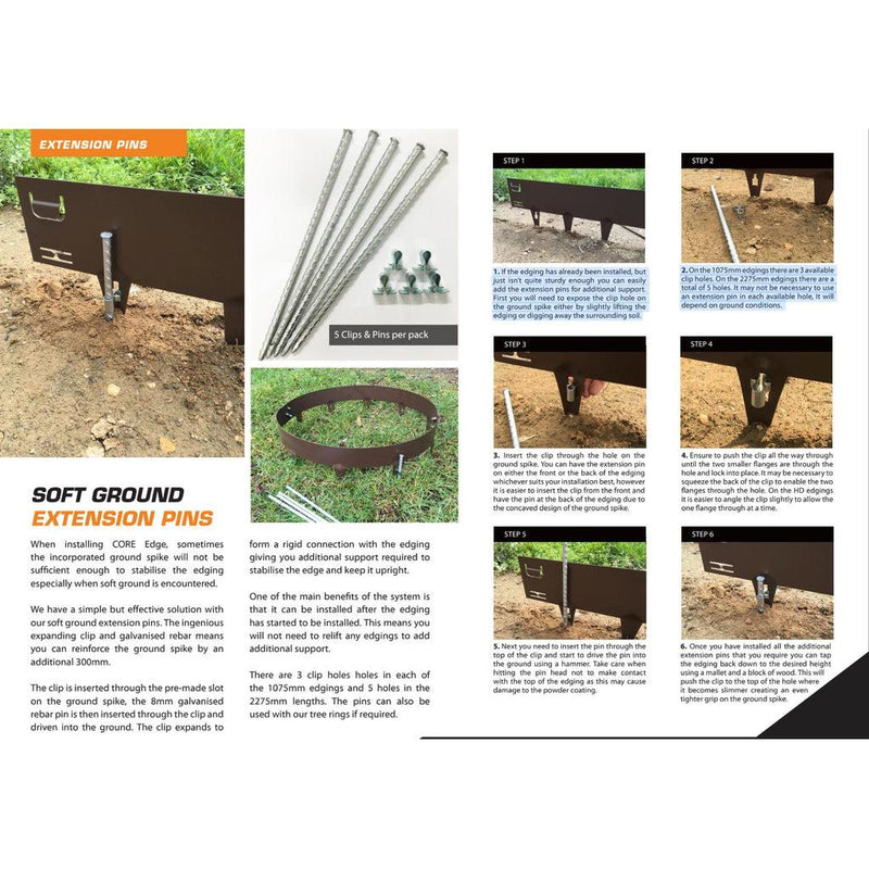 Core Edge tilbehør for mykt jordsmonn-Hagekanter-Core Landscape Products-Kvalitetstid AS