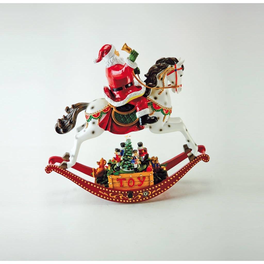 Rocking horse with Santa-Musicbox world-Kvalitetstid AS