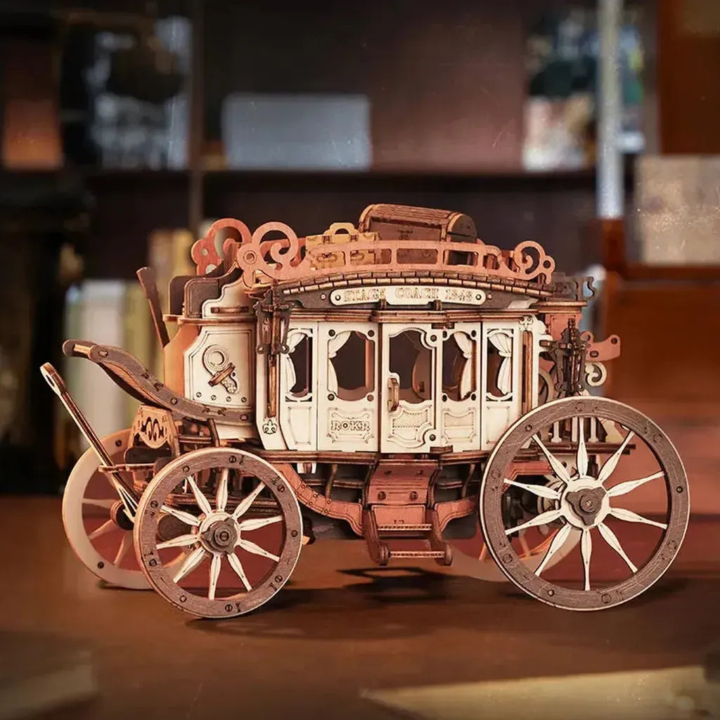Diligense | Hestetrukket Vogn | Stagecoach-Robotime-Kvalitetstid AS