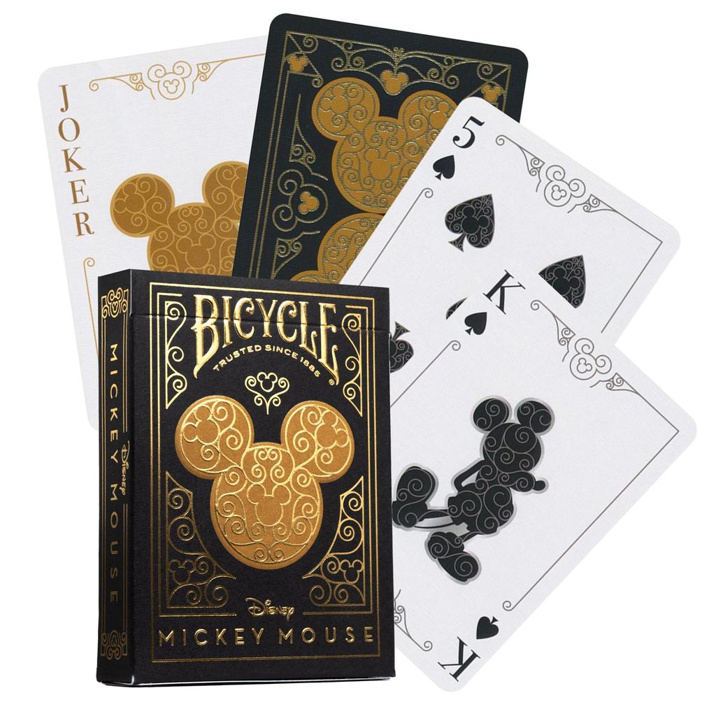 Bicycle Disney Mickey Mouse Kortsett Med Sort Gull Design-Kortstokker-Cardshouse-Kvalitetstid AS